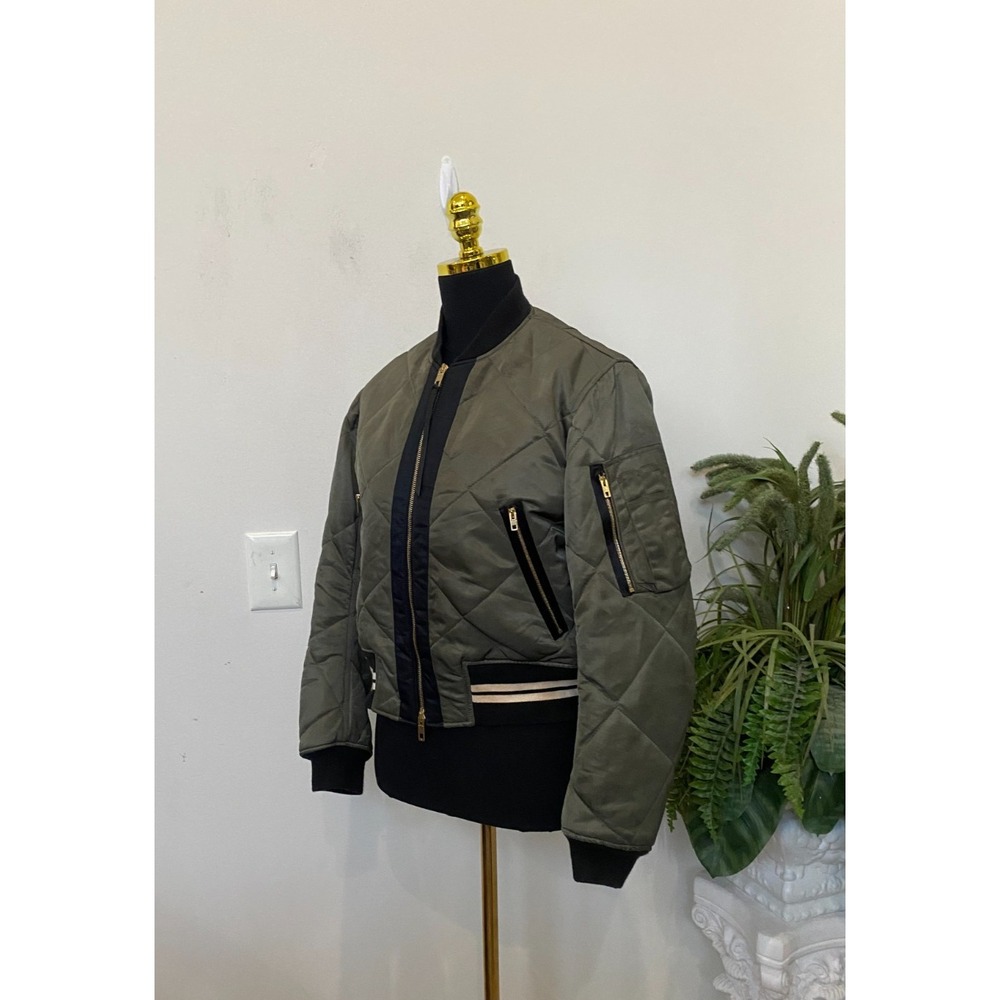 Rag & Bone Manston Quilted Olive Green Bomber Jacket Size XS/PT EUC! $598